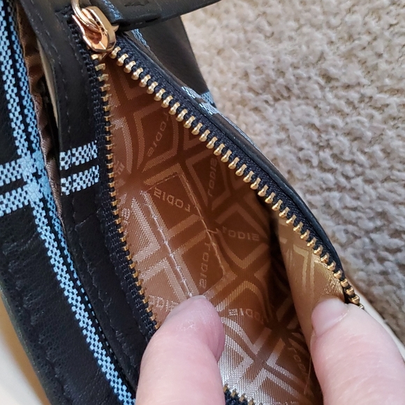 LODIS black leather plaid card case NWT with RFID protection - Picture 4 of 5